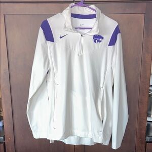 Nike White and Purple Kansas State Quarter-Zip Pullover